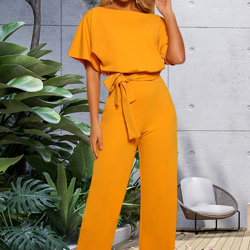 Solider Overall mit hoher Taille und Gürtel
