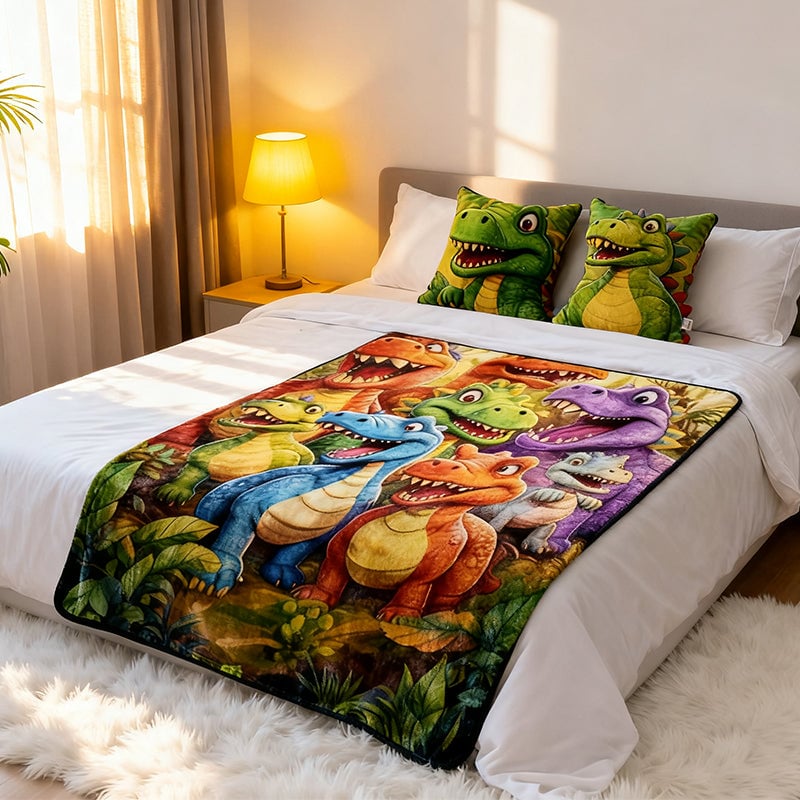 Flanell-Dinosaurier-Nickerchendecke🦖 Zweitbild