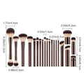 20-teiliges Make-up-Pinselset in Kaffeefarbe