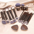 20-teiliges Make-up-Pinselset in Kaffeefarbe