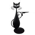 Kerzenhalter mit schwarzer Katze