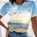 Lässiges 3D-gedrucktes Malerei-T-Shirt für Damen