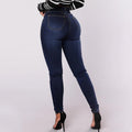 Zweireihige Skinny-Jeans mit hoher Taille