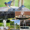 Solarbetriebener Vogelbrunnen mit Lichtern