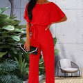 Solider Overall mit hoher Taille und Gürtel