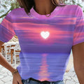 Damen-T-Shirt mit Herz-3D-Druck