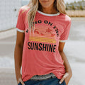 T-Shirt mit Rundhalsausschnitt und Kokosnussbaum-Print