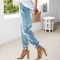 Bequeme, zerrissene Jeans mit Kordelzug