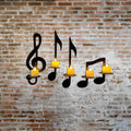 Schwarze Musiknoten-Wandleuchte