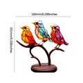 Buntglas-Vögel auf Zweig-Desktop-Ornamenten