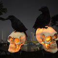 Halloween Solar Totenkopf Krähe Deko Lichter