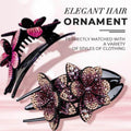 Haarspange mit doppelter Blume und Strasssteinen