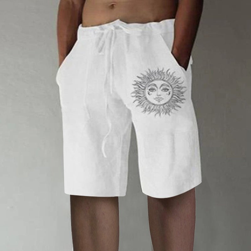 Gerade kurze Hose mit Stretch-Kordelzug für Herren Zweitbild