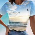 Lässiges 3D-gedrucktes Malerei-T-Shirt für Damen