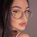 Cat-Eye-Brille mit weißen Diamanten für Damen