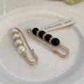Ausgefallene Sicherheitsnadel-Brosche mit Strass und Perlen