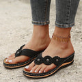 Leichte Blumen-Clip-Toe-Sandalen für Damen