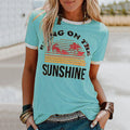 T-Shirt mit Rundhalsausschnitt und Kokosnussbaum-Print
