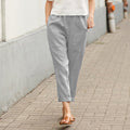Weite Damenhose aus Leinen-Baumwolle
