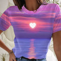 Damen-T-Shirt mit Herz-3D-Druck