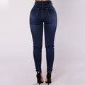 Zweireihige Skinny-Jeans mit hoher Taille