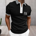 Farbeblock-Poloshirt für Herren mit Reißverschluss
