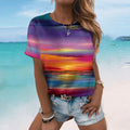 Lässiges 3D-gedrucktes Malerei-T-Shirt für Damen