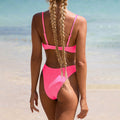 Geripptes Bikini-Set mit Schnürung