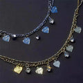 Kristallbesetztes Fußkettchen mit Diamantfransen