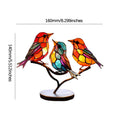 Buntglas-Vögel auf Zweig-Desktop-Ornamenten