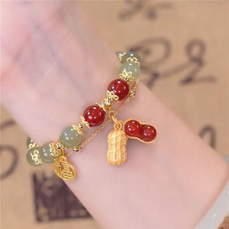 Doppelkette-Armband aus natürlicher Jade Zweitbild