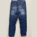 Gewaschene Jeans mit zerrissenem Tunnelzug und elastischem Bund