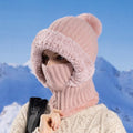 Gestrickte 3-in-1-Kälteschutzmütze für Damen