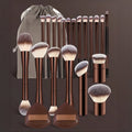 20-teiliges Make-up-Pinselset in Kaffeefarbe
