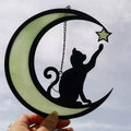 Mond-Schwarze-Katzen-Dekorationen