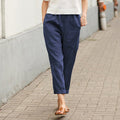Weite Damenhose aus Leinen-Baumwolle