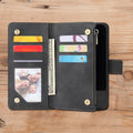 Multi-Card-Reißverschlusstasche aus Leder für das iPhone