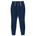 Zweireihige Skinny-Jeans mit hoher Taille