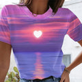 Damen-T-Shirt mit Herz-3D-Druck