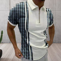 Farbeblock-Poloshirt für Herren mit Reißverschluss