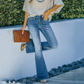 Vintage-Jeans mit hoher Taille und ausgestelltem Bein aus den 70er Jahren