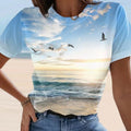 Lässiges 3D-gedrucktes Malerei-T-Shirt für Damen
