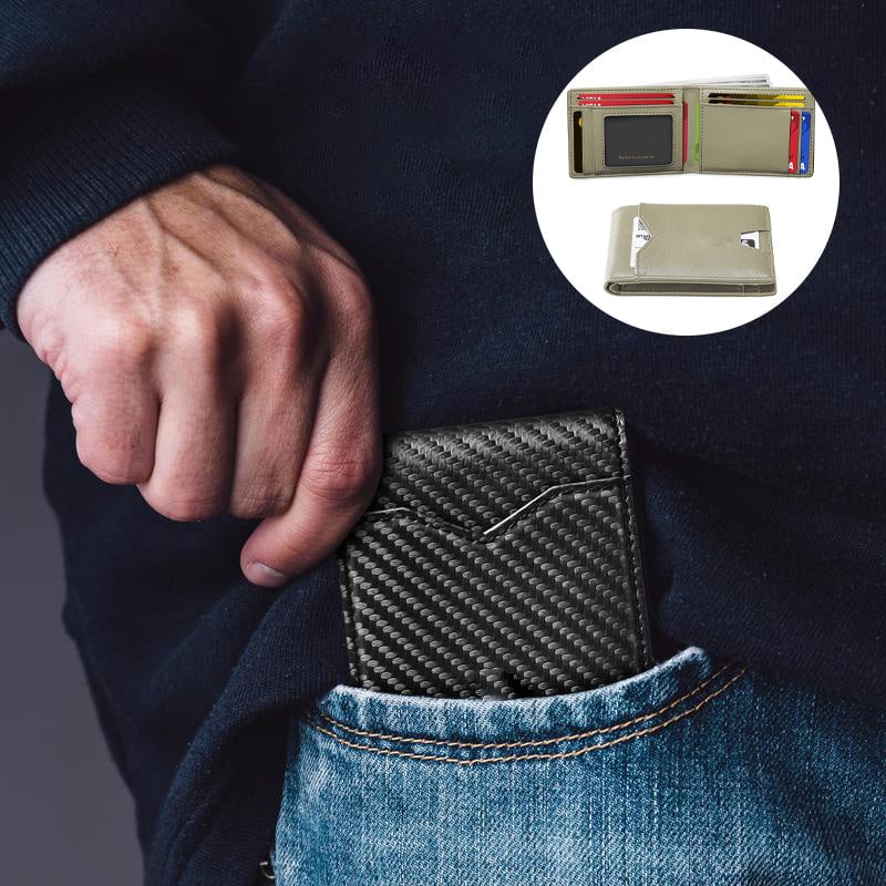Schmale Herrenbrieftasche mit RFID-Blockierung Hauptbild