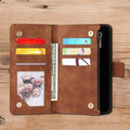 Multi-Card-Reißverschlusstasche aus Leder für das iPhone