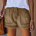 Lässige Jeans-kurze Hose für Damen mit Taschen, Baumwoll-Jeans-kurze Hose