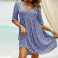 Bedrucktes mittelhohes Kleid
