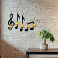 Schwarze Musiknoten-Wandleuchte