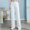 Hose mit weitem Bein und hoher Taille und Buchstaben