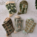Damen-Baumwollsocken mit Blumenmuster