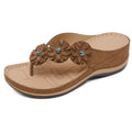 Leichte Blumen-Clip-Toe-Sandalen für Damen